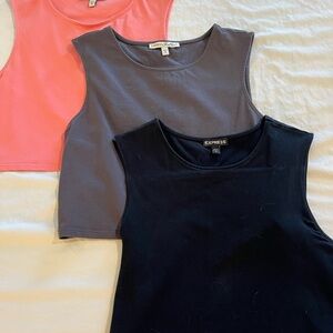 Express Women's Tank Tops - Black, Gray, and Coral